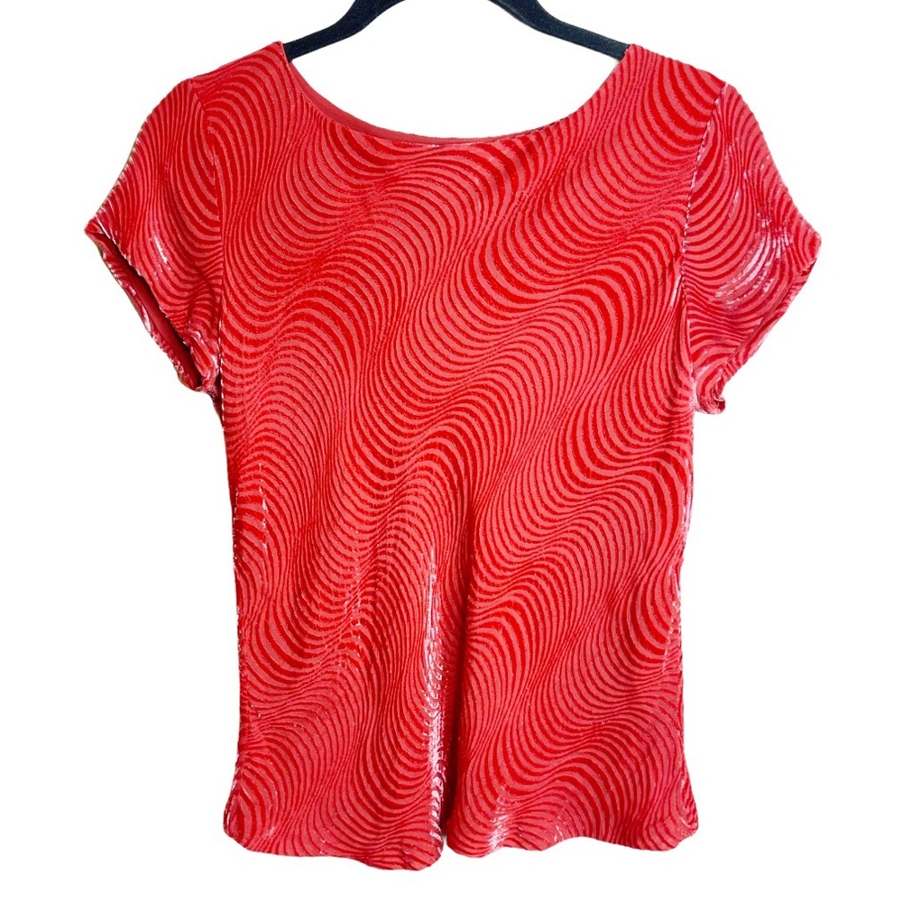 Vintage Silk Velvet Psychedelic Textured Blouse
